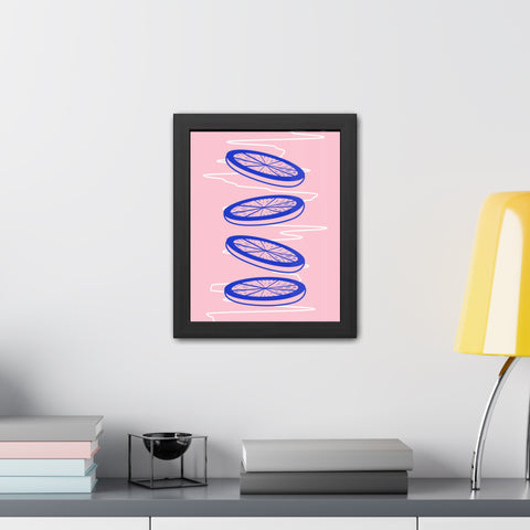 When life gives you lemons 6 - Trendy Framed Poster - Vibrant Blue Citrus Slices Art for Modern Home Decor