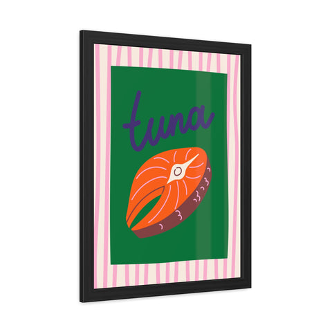 Whimsical Tuna Framed Poster - Fun Kitchen Decor for Seafood Lovers