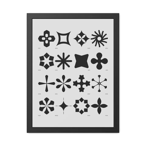 Gridlock 1 - Modern Geometric Framed Poster Art - Stylish Decor for Home and Office