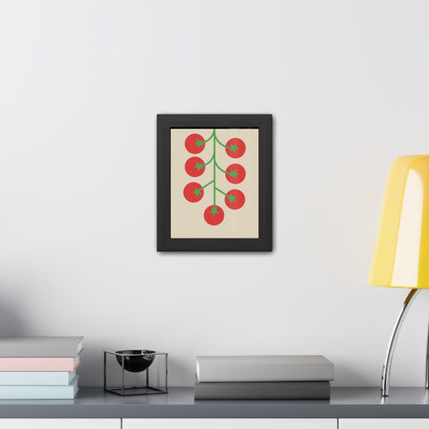 Tomato Vine Framed Poster - Minimalist Wall Art for Kitchen Decor