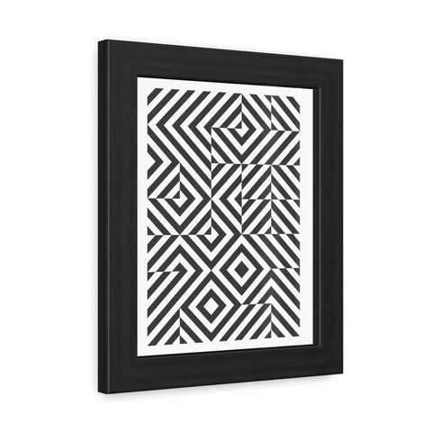 Gridline 2 - Modern Framed Poster | Black and White Geometric Art for Home Decor