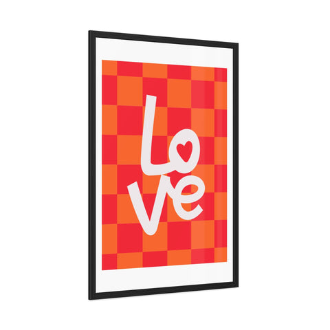 Lovin' 4 - Love Checkered Framed Poster - Perfect Wall Art for Home Decor & Gifts