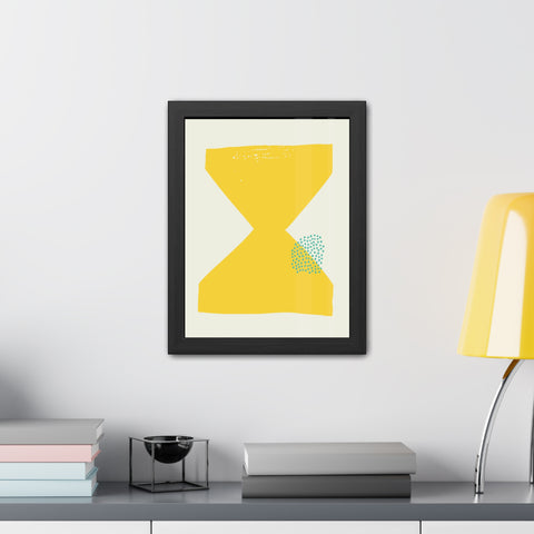 Jonathan 3 - Modern Framed Poster - Yellow Hourglass Art for Home Decor