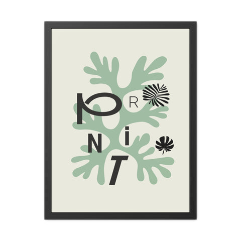 Just a Print - Modern Botanical Framed Poster – Stylish Home Decor with ‘PRINT’ Design