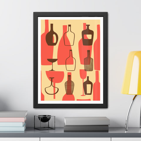 Wine Country 2 - Artistic Framed Poster – Abstract Bottle Design for Home Decor