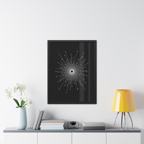 Universalis 3 - Modern Geometric Framed Poster - Minimalist Black and White Wall Art