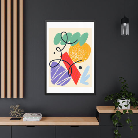 Kurian 3 - Abstract Geometric Framed Poster - Modern Wall Art for Home Décor