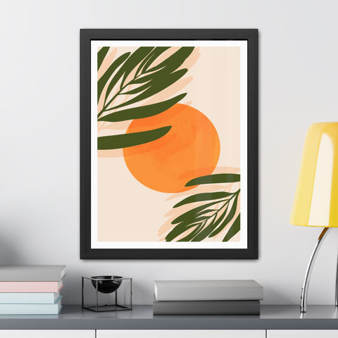 Agora 1 - Tropical Sunset Framed Poster - Modern Wall Art for Home Decor