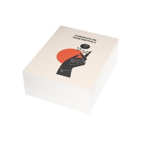 'Congrats on Your Nuptials' Greeting Card – Wedding / Engagement Greeting Card - Illustrated, Modern