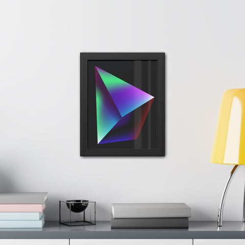 Omega 3 - Minimalist Geometric Framed Poster - Vibrant 3D Triangle Art for Modern Decor