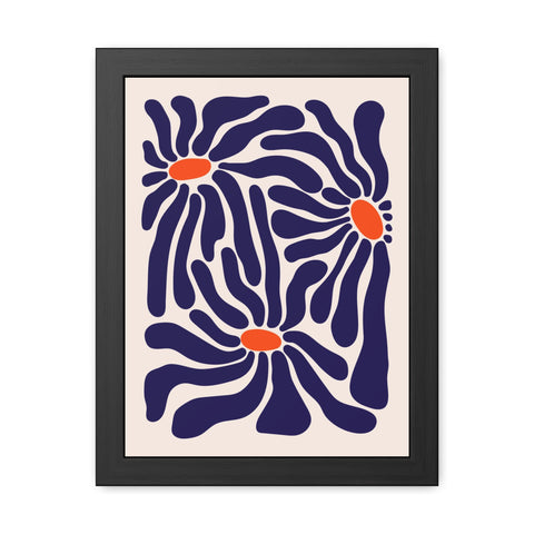 Florish 3 - Modern Floral Framed Poster - Vibrant Home Decor