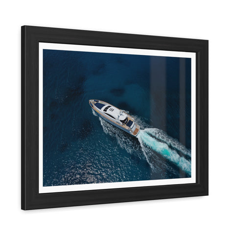In the water - Nautical Framed Poster - Luxury Yacht at Sea Wall Art