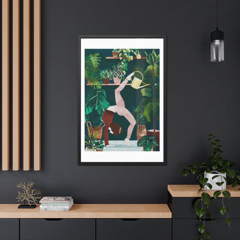 Botanical Yoga Framed Poster - Indoor Plant Decor for Peaceful Vibes