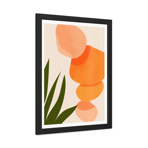Agora 3 - Modern Abstract Framed Poster - Earthy Tones for Home Décor