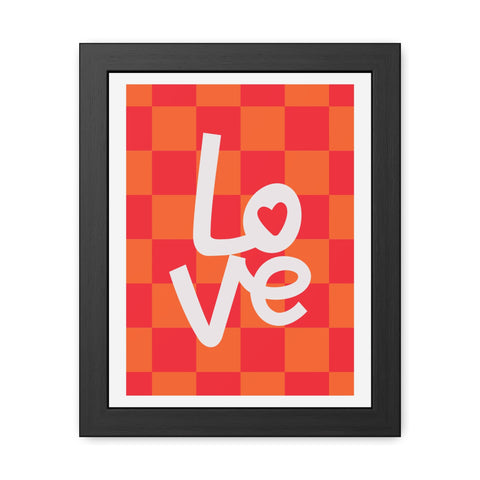 Lovin' 4 - Love Checkered Framed Poster - Perfect Wall Art for Home Decor & Gifts