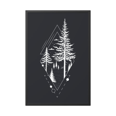 Treecraft 2 - Modern Nature Framed Poster - Geometric Forest Wall Art