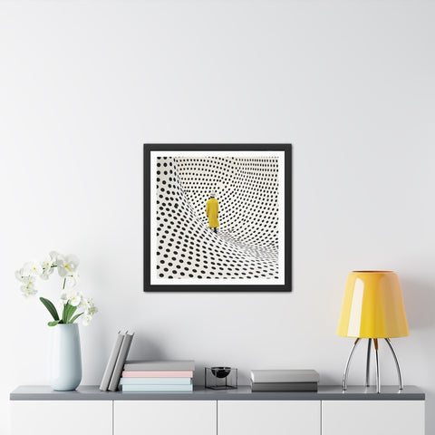 Dotted 2 - Modern Framed Poster - Yellow Coat & Polka Dot Design