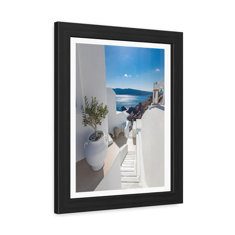 Greek Summer - Serene Coastal Framed Poster - Perfect for Home Decor & Gift Ideas