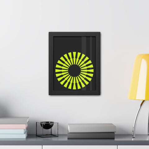 Modernica 2 - Modern Geometric Framed Poster - Bright Yellow Circle Art for Contemporary Spaces