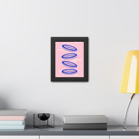 When life gives you lemons 6 - Trendy Framed Poster - Vibrant Blue Citrus Slices Art for Modern Home Decor