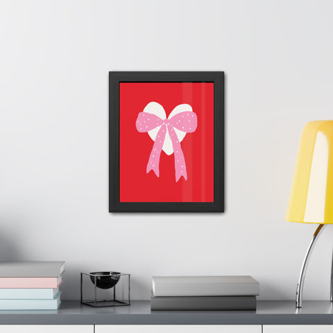 With a bow 2 - Heart Ribbon Framed Poster - Perfect for Valentine's Day Decor