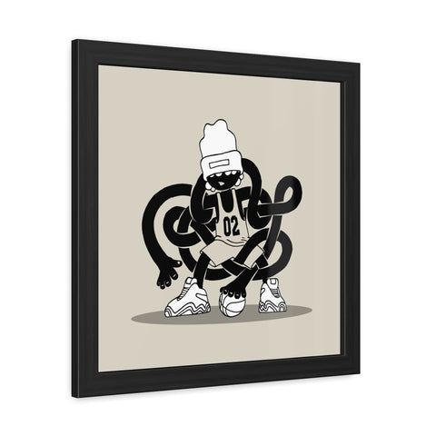 Basketballin' 1 - Trendy Urban Art Print - Modern Framed Poster with Playful Character