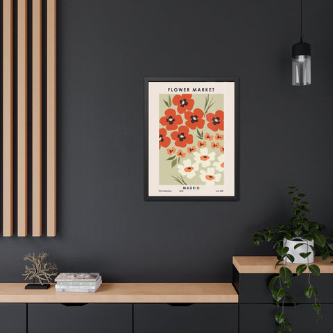Flower Market - Madrid - Framed Floral Poster - Flower Market Madrid Art Print