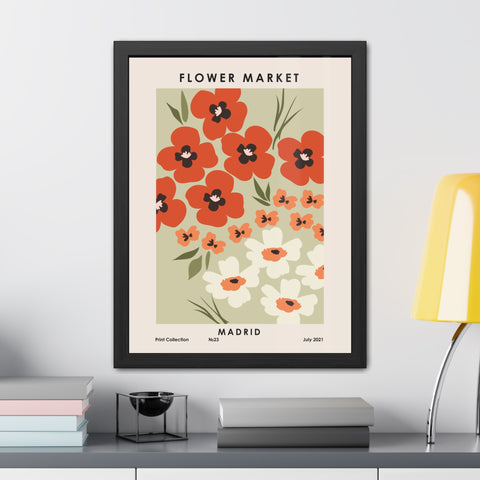 Flower Market - Madrid - Framed Floral Poster - Flower Market Madrid Art Print