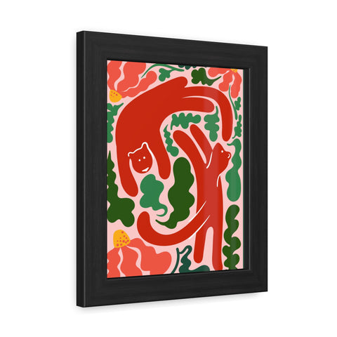 Amazon 4 - Whimsical Bear Framed Poster - Vibrant Animal Art for Nature Lovers