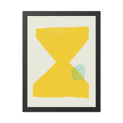 Jonathan 3 - Modern Framed Poster - Yellow Hourglass Art for Home Decor