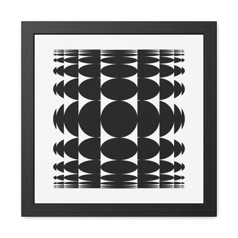 Stark 3 - Modern Geometric Framed Poster - Black & White Abstract Wall Art