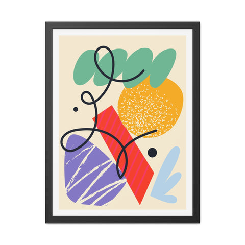 Kurian 3 - Abstract Geometric Framed Poster - Modern Wall Art for Home Décor