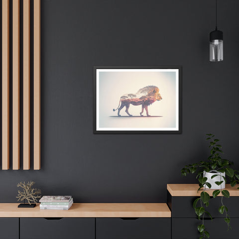 Lionscape - Majestic Lion Framed Poster - Wildlife Art for Home Decor
