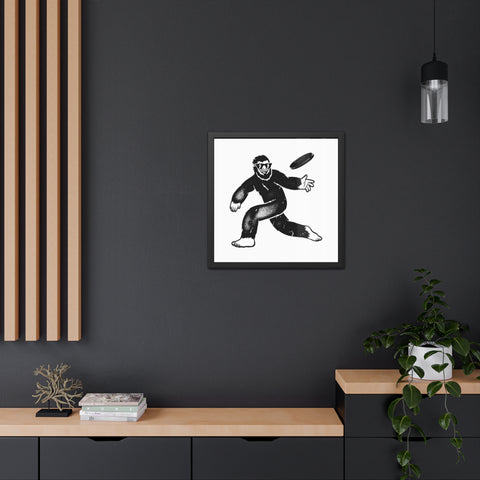 Frisbee - Cool Sasquatch Framed Poster - Fun Wall Art for Outdoorsy Decor
