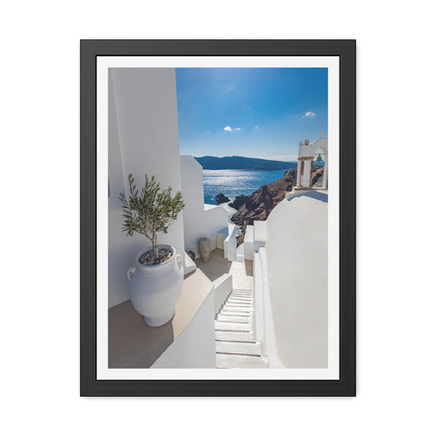 Greek Summer - Serene Coastal Framed Poster - Perfect for Home Decor & Gift Ideas