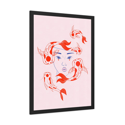 Koi Fish Art Framed Poster - Serene Wall Decoration for Home Decor Enthusiasts
