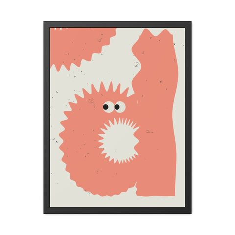 Lettermon d - Whimsical Framed Posters - Fun and Unique Wall Art for Playful Spaces