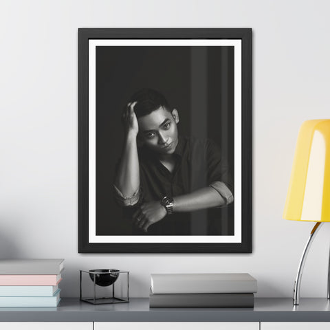 Male Portrait 2 - Modern Black Framed Poster - Stylish Wall Art for Home Decor