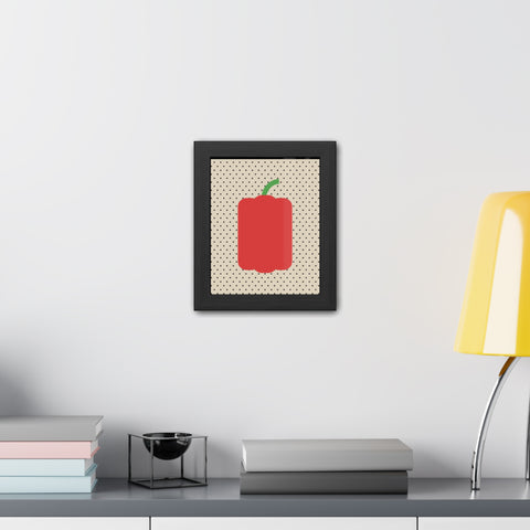 Gamba 1 - Modern Pepper Framed Poster - Minimalist Kitchen Decor