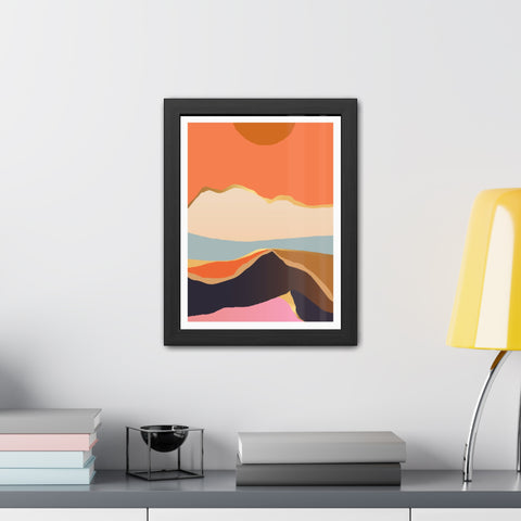 South 2 - Abstract Mountain Framed Poster - Modern Wall Art for Home Decor