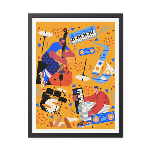 Musicana 4 - Vibrant Music-Themed Framed Posters - Perfect for Home Decor & Gift