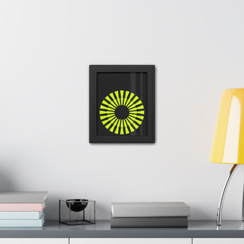 Modernica 2 - Modern Geometric Framed Poster - Bright Yellow Circle Art for Contemporary Spaces