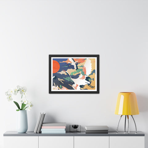 Pelican 2 - Elegant Crane Framed Poster - Serene Wall Art for Nature Lovers