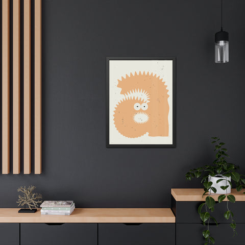 Lettermon - a monster - Quirky Framed Monster Poster - Playful Wall Art for Kids' Rooms