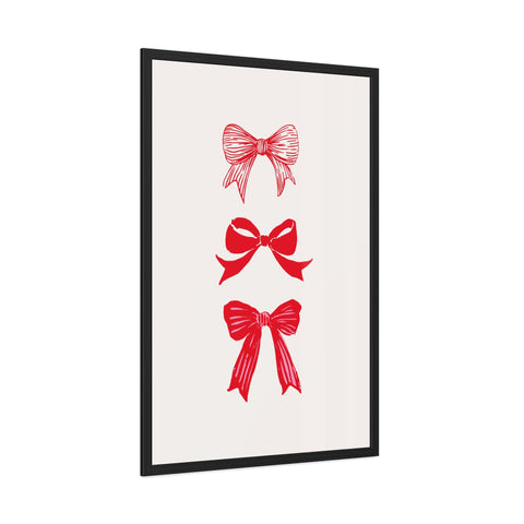 With a bow 3 - Charming Red Bow Framed Poster - Perfect Holiday Decor