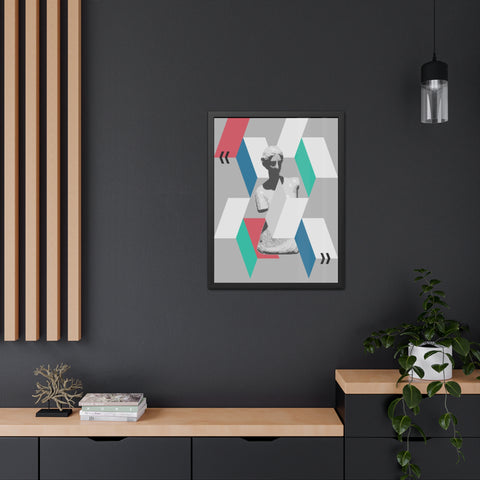 Abstractica 4 - Modern Framed Poster Art - Abstract Geometric Statue Design