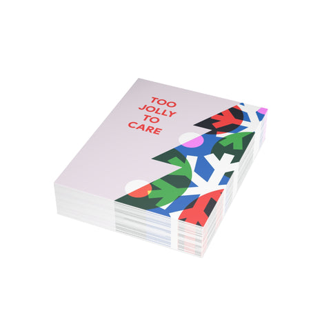 "Too Jolly To Care" Holiday Card — Christmas / Holiday Greeting Card - Illustrated, Funny, Snarky, Modern
