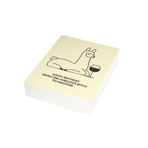 "Happy Birthday From One Fabulous Bitch to Another" Birthday Card – Birthday Greeting Card - Illustrated, Funny, Snarky, Modern