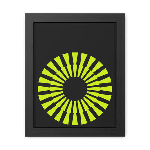 Modernica 2 - Modern Geometric Framed Poster - Bright Yellow Circle Art for Contemporary Spaces