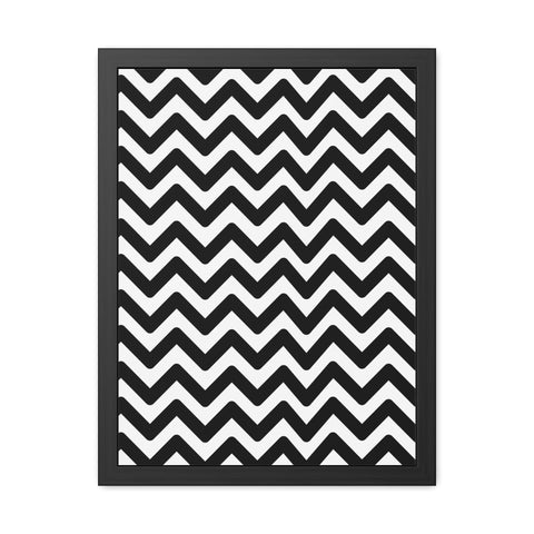 Damien 2 - Modern Chevron Framed Poster | Black & White Wall Art for Home Decor